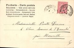 VINTAGE POSTCARD (drawing the hand) Landscape