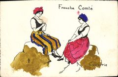 CPA Fantaisie Femmes Franche Comte 