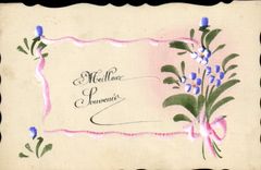 CPA (dessin la main) Fleurs