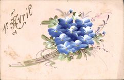 CPA (dessin la main) Fleurs