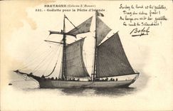 CPA Bateau de peche Botrel retagne Goelette pour la peche d'Islande