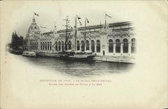 CPA Bateau de peche Paris Exposition de 1900 Le bateau Terre Neuvien Palais des Armees de Terre et de Mer