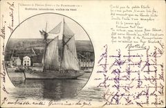 CPA Bateau de peche Goelette islandaise voiles au vent