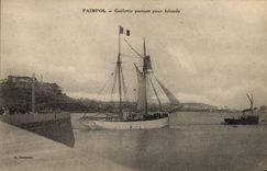 CPA Bateau de peche Paimpol Goelette partant pour l'Islande