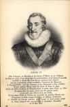 Rey de Francia de Enrique IV de la POSTAL de la VENDIMIA