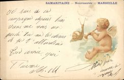 CPA Escargot Enfant Samaritaine Marseille Enfant