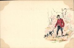 Caza del perro de los perros de la POSTAL de la VENDIMIA