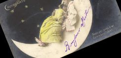 VINTAGE POSTCARD Fantasy the Moon Woman Crescents of the moon
