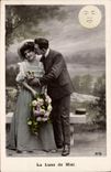VINTAGE POSTCARD Fantasy the Moon Woman the honeymoon
