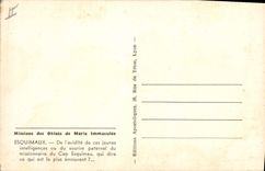 VINTAGE POSTCARD Polar Missions of Oblats of immaculate Marie Eskimos