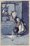 CPA Fantaisie Illustrateur Enfants Moulin a vent