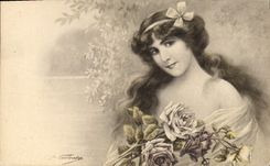 CPA Fantaisie Illustrateur Femme