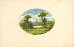 VINTAGE POSTCARD Fantasy (drawing with the hand)