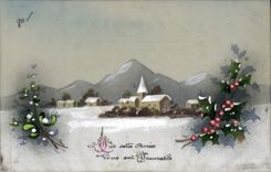 CPA Fantaisie (dessin a la main) Village