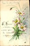 CPA Fantaisie (dessin a la main) Fleurs