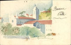 CPA Fantaisie (dessin a la main) Village