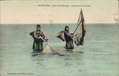 CPA Peche Gravelines Petit Fort Philippe Pecheuses de crevettes