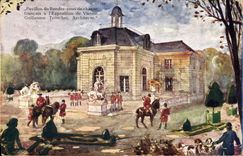 CPA Chiens Chien Chasse a courre Wien 1910Pavillon du rendez vous de chasse francais de l'exposition de Vienne Guillaume Tronchet