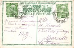 CPA Chiens Chien Chasse a courre Wien 1910Pavillon du rendez vous de chasse francais de l'exposition de Vienne Guillaume Tronchet