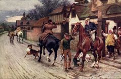 CPA Chiens Chien Chasse a courre Cavaliers