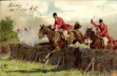 CPA Chiens Chien Chasse a courre Cavaliers