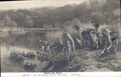 CPA Chiens Chien Chasse a courre Salons de Paris Fin de chasse par Tavernier