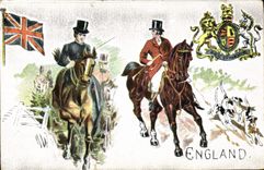 CPA Chiens Chien Chasse a courre England Cavaliers