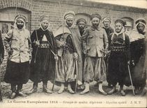 VINTAGE POSTCARD Militaria Groups of Spahis Algerians