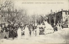 VINTAGE POSTCARD Fantasy the Aix Moon in Provence Carnival XXIII astronomy on slipping by star