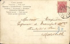 CPA Fantaisie Lune Cigogne