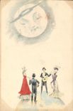 VINTAGE POSTCARD Fantasy the Moon Music