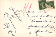 CPA Fantaisie Lune Fleurs