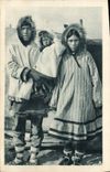 VINTAGE POSTCARD Polar Eskimos of the islands of the Strait of Behring Alaska