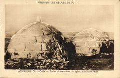 VINTAGE POSTCARD Polar Missions of the oblats of Immaculate Marie North America Palate of whiteness Igloo house of snow