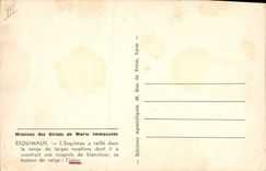 CPA Polaire Missions des oblats de Marie Immaculee Esquimaux Iglou