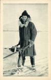 CPA Polaire Missionnaire en tournee apostolique Chez les Esquimaux de l'Ocean Arctique Alaska
