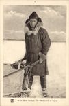 CPA Polaire Pres du cercle arctique Un missionnaire en voyage