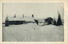 CPA Polaire Mission de ND de lourdes Mary's igloo Alaska La derniere mission catholique avant le Pole Nord 