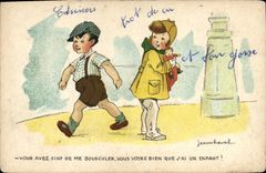 VINTAGE POSTCARD Fantaisie Illustrator Jean Cheval You finished hustling me