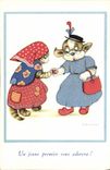 VINTAGE POSTCARD Fantaisie Illustrator Cooper Chat a young first will adore you