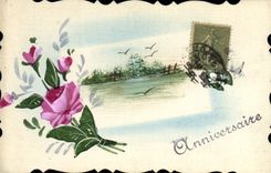 CPA Fantaisie (dessin a la main) Fleurs