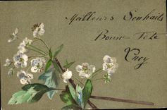 CPA Fantaisie (dessin a la main) Fleurs