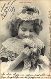 VINTAGE POSTCARD Fantasy Child Baby with the pink