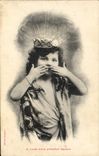 VINTAGE POSTCARD Fantaisie Child has to you my first kiss