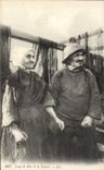 CPA Peche Loup de mer et sa femme