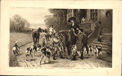 CPA Chien Chiens Chasse a courre Retour de la chasse