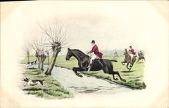 CPA Chien Chiens Chasse a courre Cavaliers 