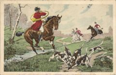 CPA Chien Chiens Chasse a courre Cavaliers