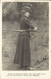 CPA Chien Chiens Chasse Femme Fusil 