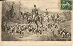 CPA Chien Chiens Chasse a courre Cavaliers